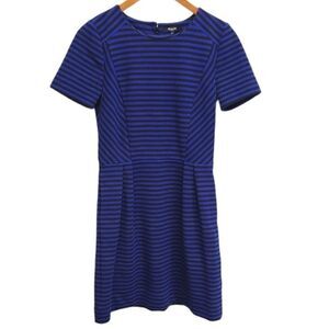 Madewell Women's Striped A-line Blue Mini‎ Dress Size 2